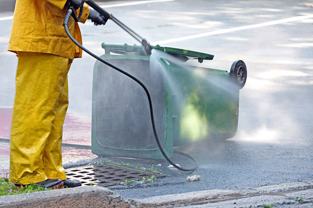Residential Trash Can Power Washing